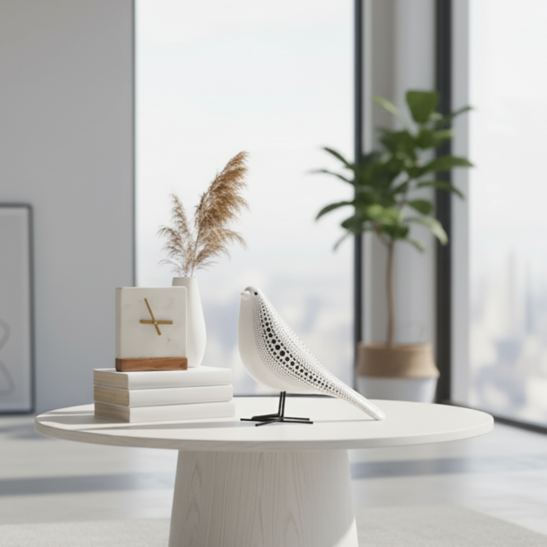 Cosmic Dots: Avian Resin Sculpture