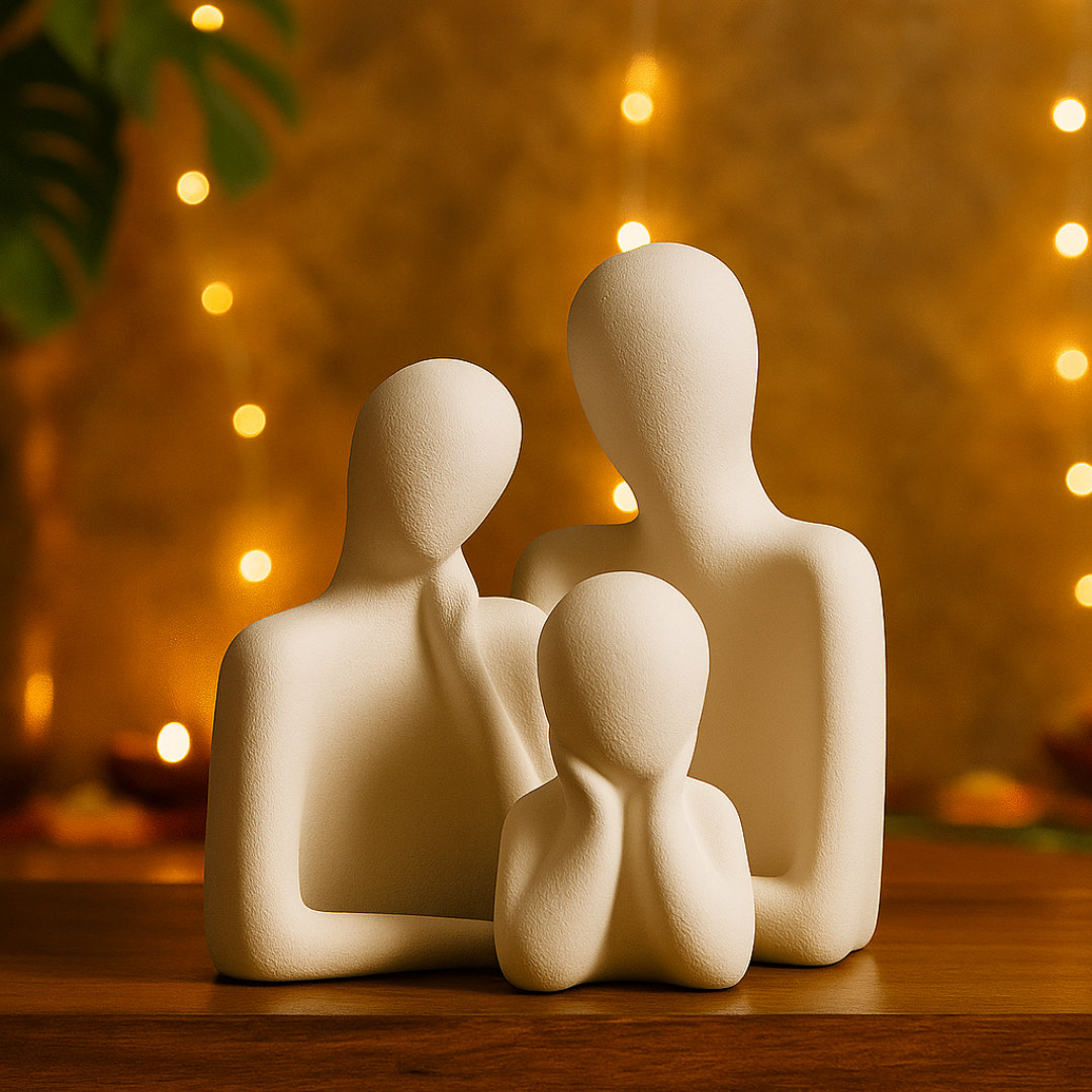 Wholeness Trio: Embracing Family Sculpture (Set of 3)