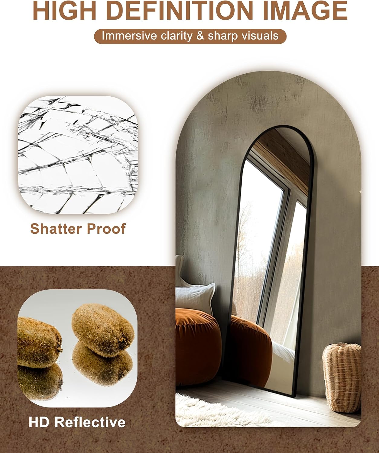 Vista Frame Floor Mirror - Black
