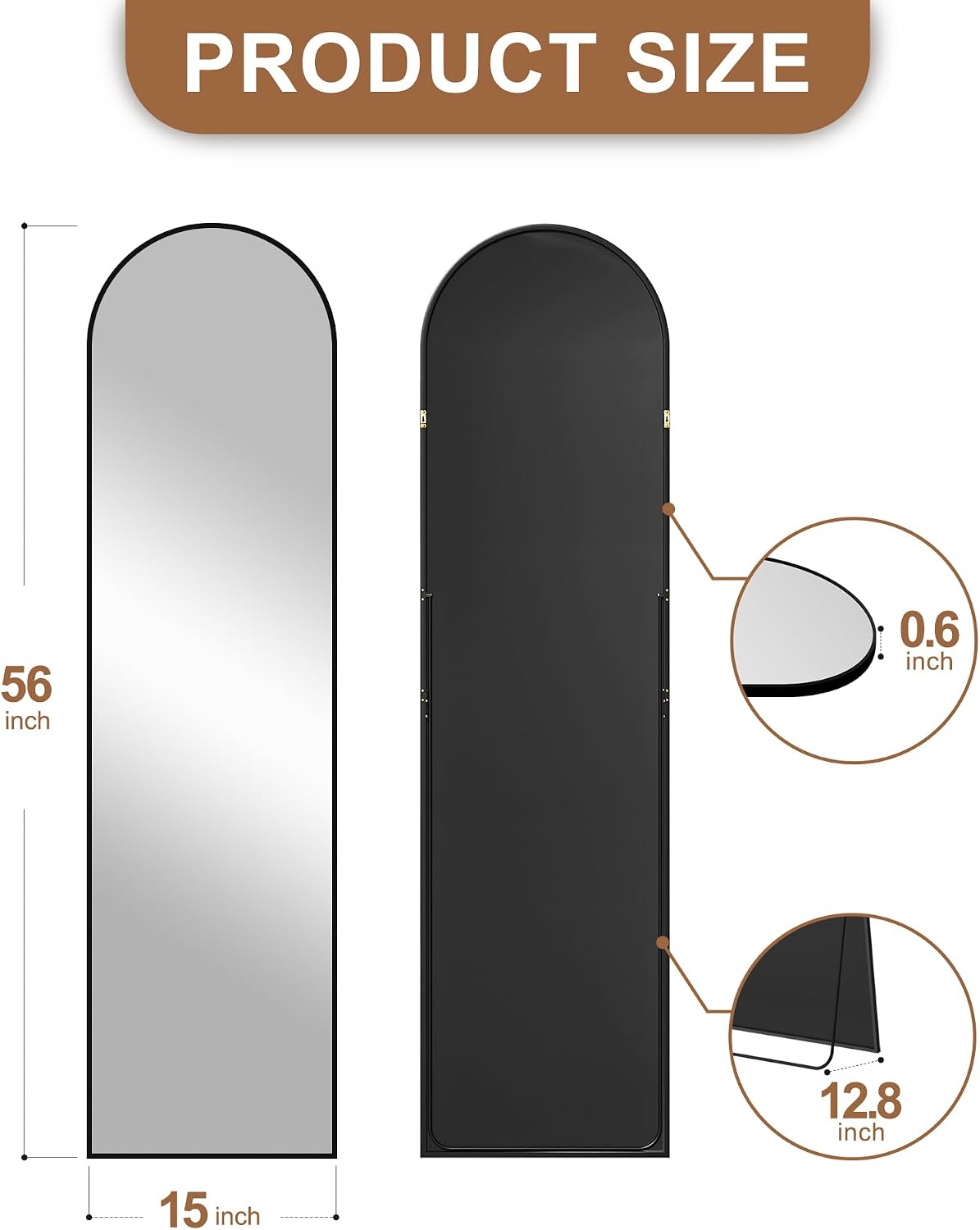 Vista Frame Floor Mirror - Black