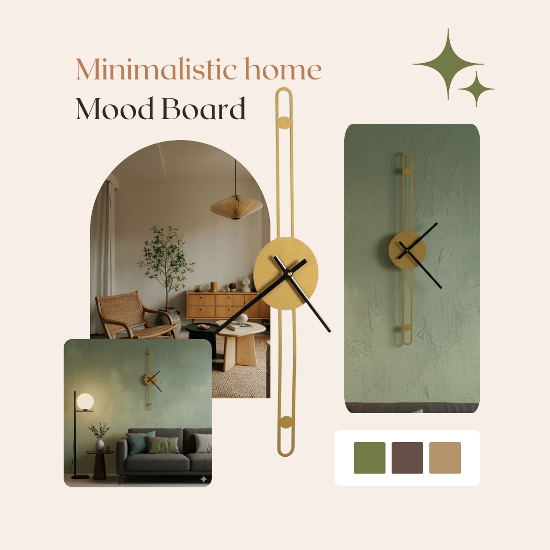 Nordic Minimalist Gold Needle Wall Clock