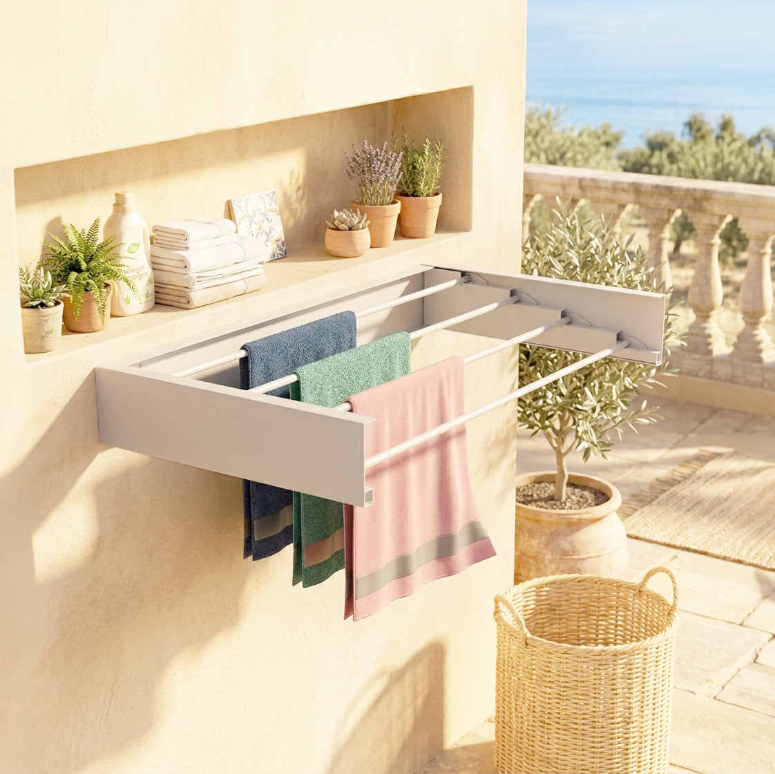 SleekFold Wall-Mounted Drying Rack