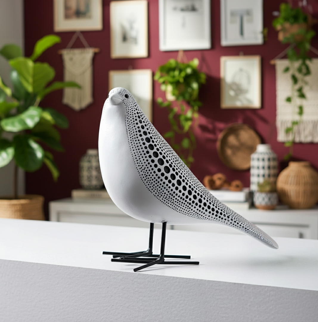 Cosmic Dots: Avian Resin Sculpture